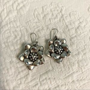 Sterling Silver Flower Floral Earrings